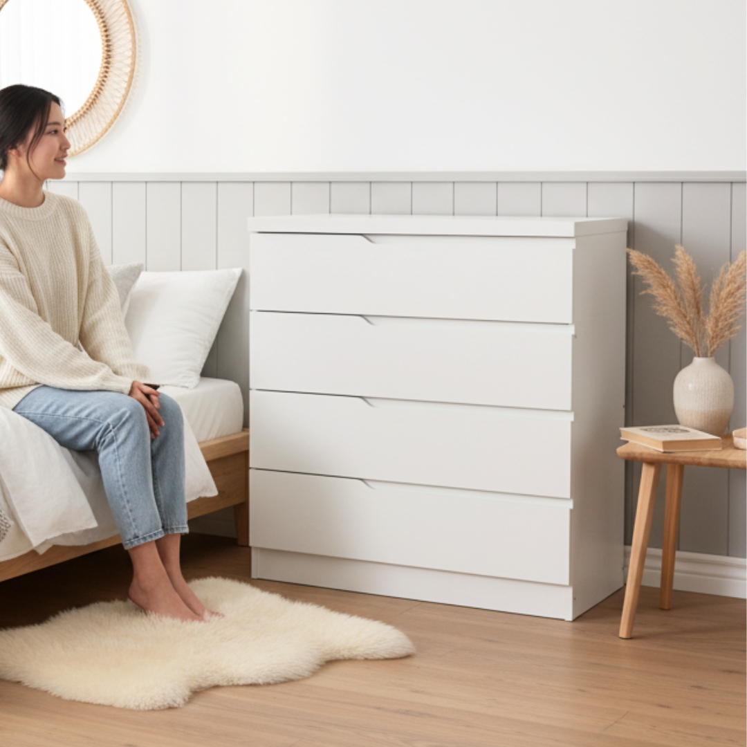 OXFORD 4D MAIN OXFORD 4 Drawer Chest-White - Image 1