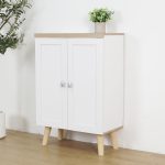 PALESA 2 Door Shoe Cabinet-White+Oak - Image 2