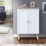 PALESA 2 Door Shoe Cabinet-White+Oak