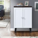PALESA 2 Door Shoe Cabinet-White+Oak - Image 7