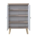 PALESA 2 Door Shoe Cabinet-White+Oak - Image 6