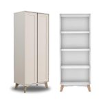 TIVOLI 2 Door Shelves Storage Wardrobe-White - Image 4