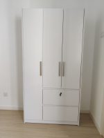 DOREEN 3 Door 2 Drawer With Key Lock Wardrobe-White - Image 9