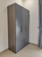 ROME 3 Door 2 Drawers Wardrobe-Walnut+Grey - Image 10