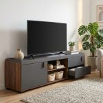 ROME 180CM TV Cabinet-Walnut+Grey - Image 12