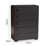 ROME 5 Drawers Chest-Walnut+Grey - Image 10