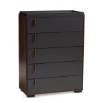 ROME 5 Drawers Chest-Walnut+Grey - Image 4