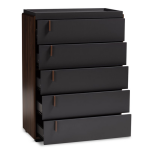 ROME 5 Drawers Chest-Walnut+Grey - Image 2