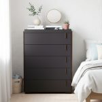 ROME 5 Drawers Chest-Walnut+Grey