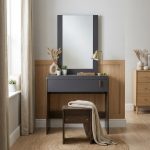 ROME Dressing Table With Stool-Walnut+Grey