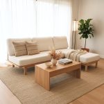 SHOBU 3 Seater L Shaped Sofa-Natural