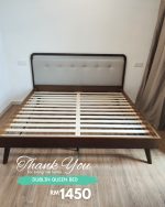 DIVANI Queen & King Size Wood Bed Frame-Walnut - Image 10