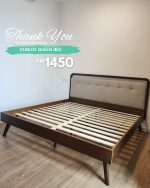 DIVANI Queen & King Size Wood Bed Frame-Walnut - Image 11
