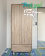 GALINA 2 Door 1 Drawer Wardrobe-Oak - Image 6