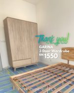 GALINA 3 Door 1 Drawer Wardrobe-Oak - Image 5
