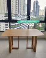 MALMO Full Solid Wood Dining Table Beech-2 Sizes - Image 10