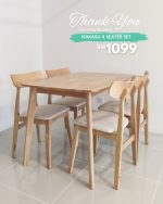 NAKASU 4 Seater Dining Set-Oak - Image 17