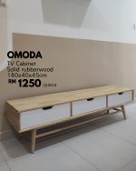OMODA 180CM Full Solid Wood TV Cabinet-Natural+White - Image 6