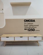OMODA 180CM Full Solid Wood TV Cabinet-Natural+White - Image 7