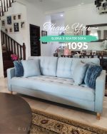 SLOKA 3 Seater Sofa-Silver Blue - Image 12