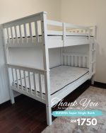 SUNDRA Super Single Size Bunk Bed-White - Image 6
