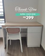 SUPRA 120CM Rounded Edges Study Desk-White+Maple - Image 8