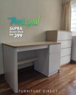 SUPRA 120CM Rounded Edges Study Desk-White+Maple - Image 11