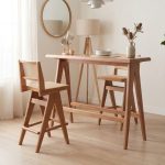 VIENA 1+2 Solid Wood Bar Set-Light Walnut