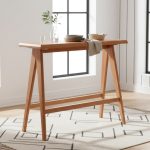 VIENA 100cm Wooden Bar Table-Light Walnut