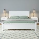 ALEXANDER Solid Wood King Size Bed Frame-White
