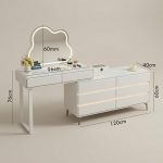 DORTE LED Mirror Expandable Dressing Table-White - Image 3