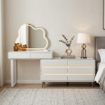 DORTE LED Mirror Expandable Dressing Table-White
