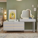 DORTE LED Mirror Expandable Dressing Table-White - Image 12