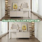 DORTE LED Mirror Expandable Dressing Table-White - Image 13