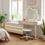 DORTE LED Mirror Expandable Dressing Table Set - Image 3