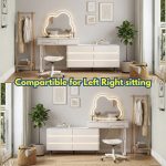 DORTE LED Mirror Expandable Dressing Table Set - Image 4
