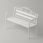 FRANKLIN 120cm Outdoor Bench-White - Image 3