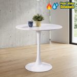 JH 008 D60-80cm Sintered Stone Tulip Shaped Cafe Table-White