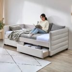 KIARA Daybed With Drawer Storage-Beige