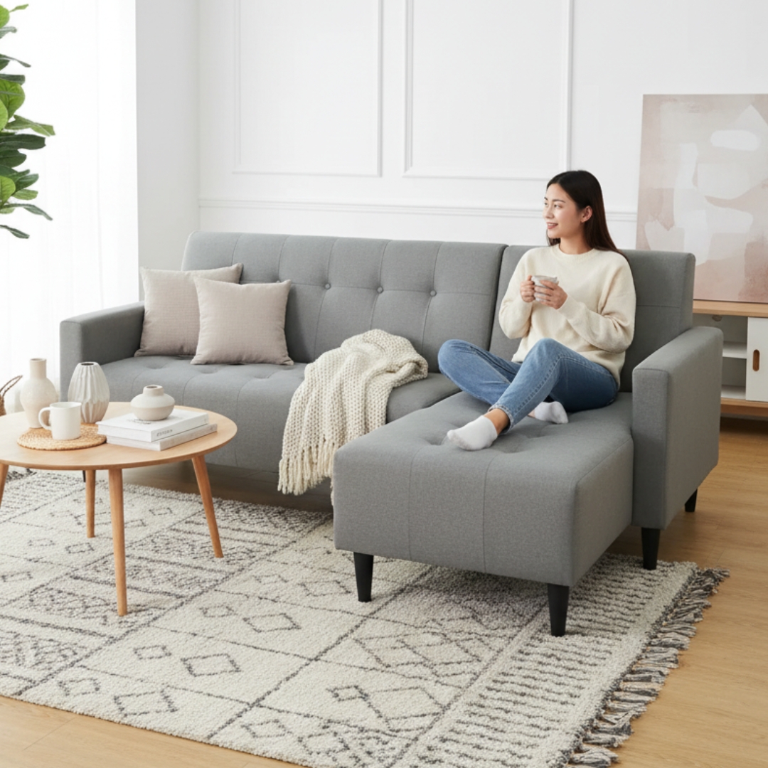 SORENTO SOFA MAIN SORENTO 3 Seater L Shaped Sofa-Grey - Image 1