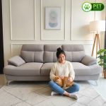 TESSA 3 Seater Pet Friendly Fabric Sofa-Stone