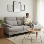 TESSA 3 Seater Pet Friendly Fabric Sofa-Stone - Image 3