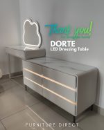 DORTE LED Mirror Expandable Dressing Table-White - Image 14