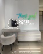 DORTE LED Mirror Expandable Dressing Table-White - Image 15