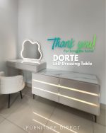 DORTE LED Mirror Expandable Dressing Table-White - Image 16