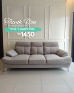 TESSA 3 Seater Pet Friendly Fabric Sofa-Stone - Image 17