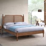 PRATO Solid Wood Queen Rattan Bed Frame-Walnut - Image 2
