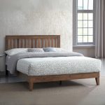 DURHAM Solid Wood Queen Bed Frame-Walnut
