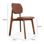 BELINDA Wooden Dining Chair-Medium Brown - Image 6