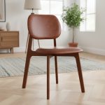 BELINDA Wooden Dining Chair-Medium Brown